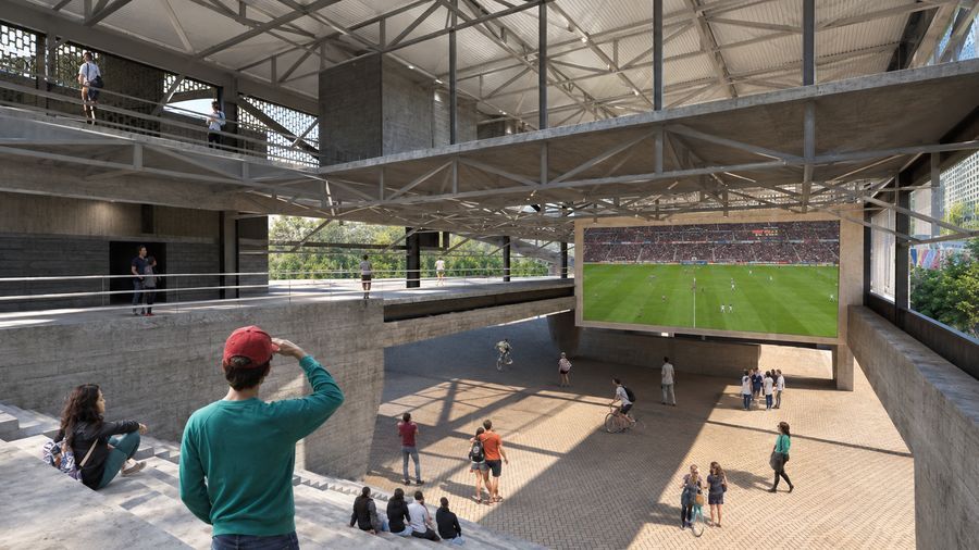 Banda de Sutura — gradas y espacio deportivo interior